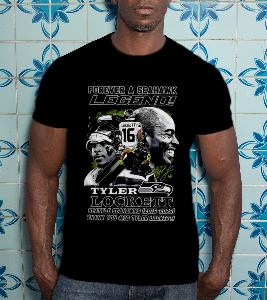 Forever A Seahawk Legend Tyler Lockett 2015-2025 Thank You 12s Signature T-Shirt