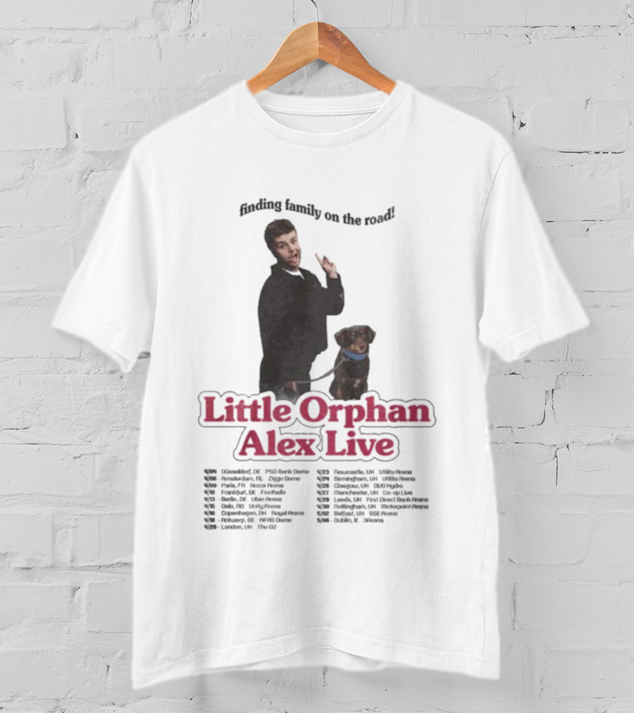 Finding Family On The Road Little Orphan Alex Live Tour 2026 Dates T-Shirt
