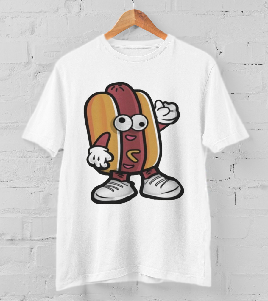 DGR Dave Pepega Hot Dog Cartoon Character T-Shirt