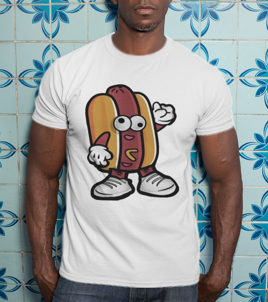 DGR Dave Pepega Hot Dog Cartoon Character T-Shirt