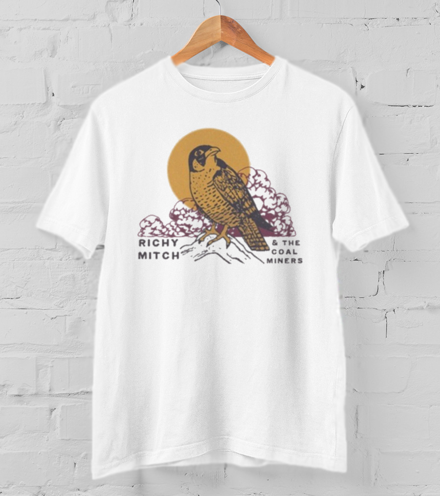 Richy Mitch And The Coal Miners Falcon Drawing And Sunset Scene T-Shirt