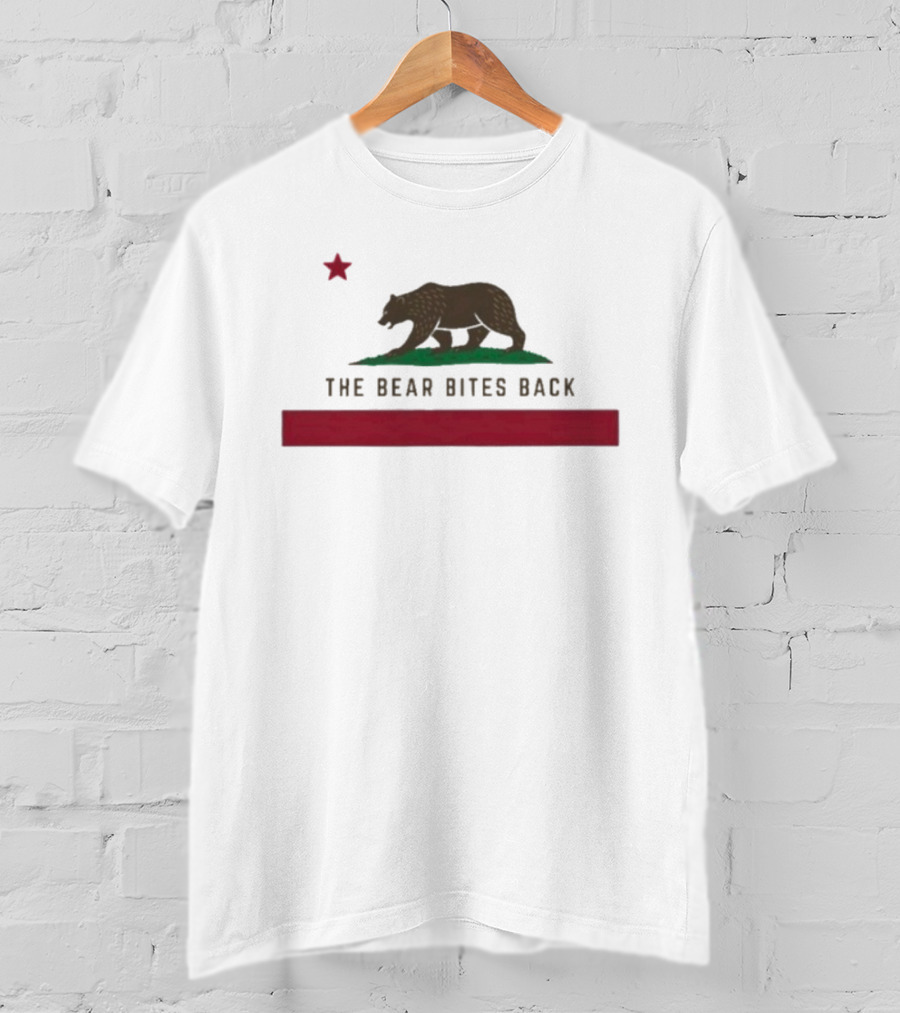 The Bear Bites Back California Flag Parody Bear Star T-Shirt