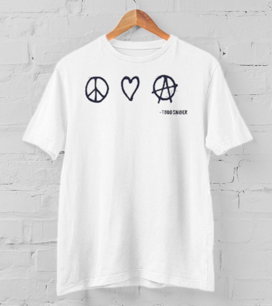 Todd Snider Peace Love Anarchy Symbols T-Shirt