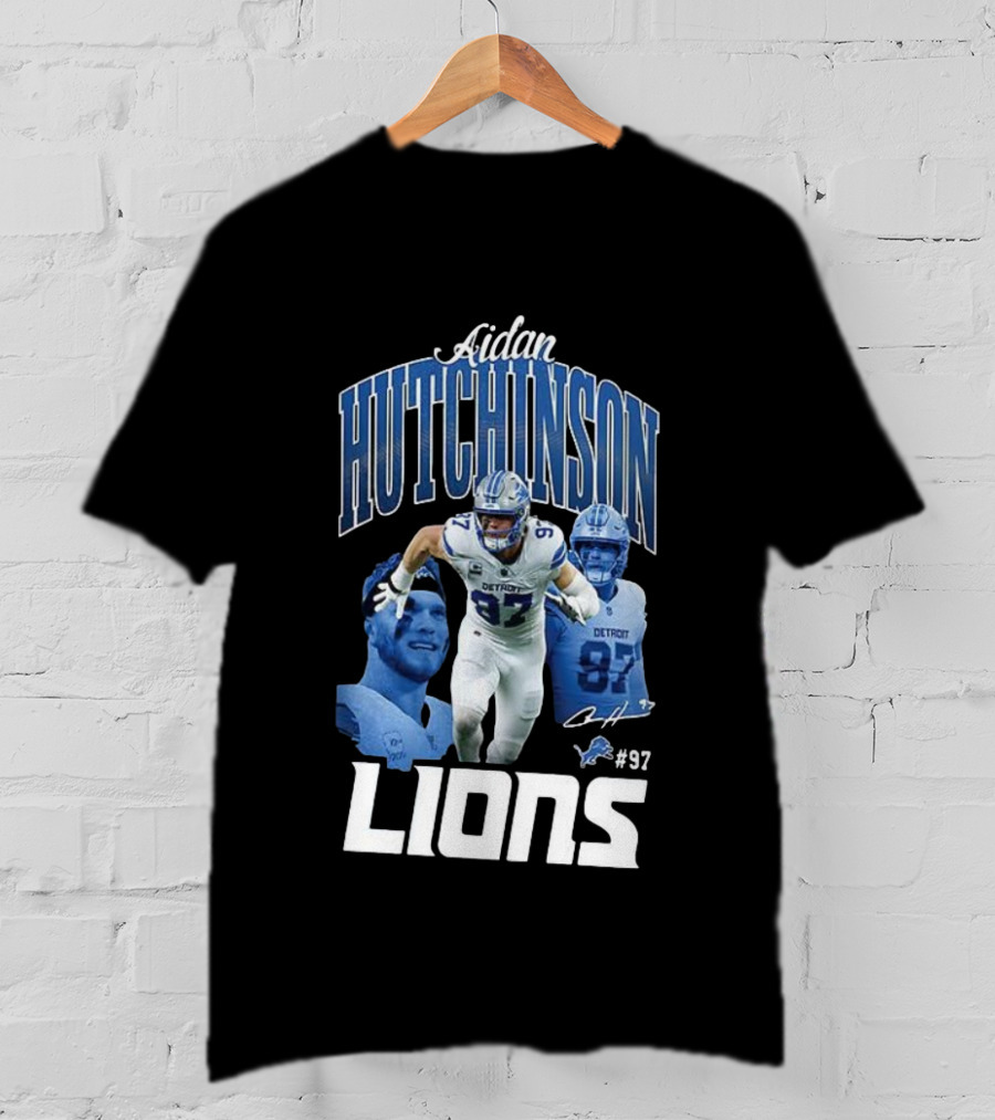 Aidan Hutchinson Detroit Lions 97 Signature Player Jersey T-Shirt