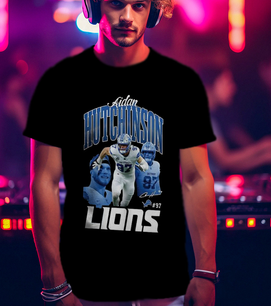 Aidan Hutchinson Detroit Lions 97 Signature Player Jersey T-Shirt