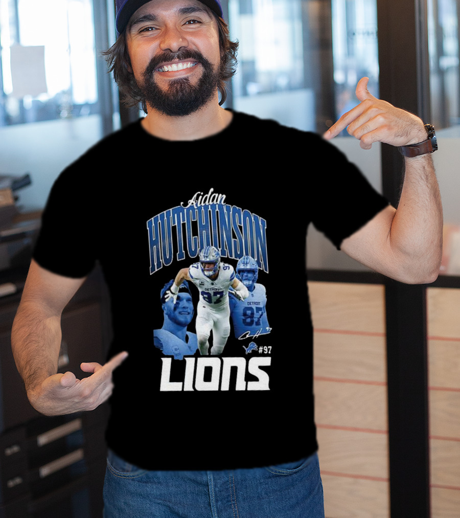 Aidan Hutchinson Detroit Lions 97 Signature Player Jersey T-Shirt