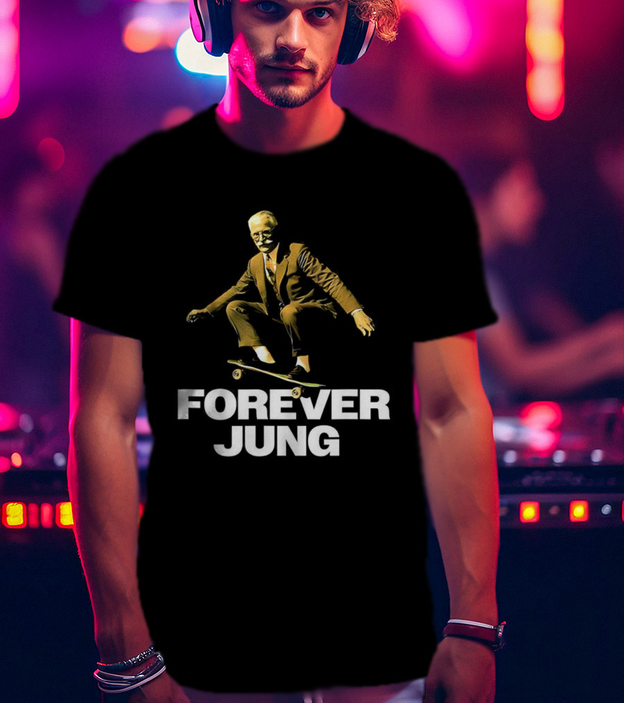 Forever Jung Skateboarding Carl Jung Psychoanalytic Theme T-Shirt