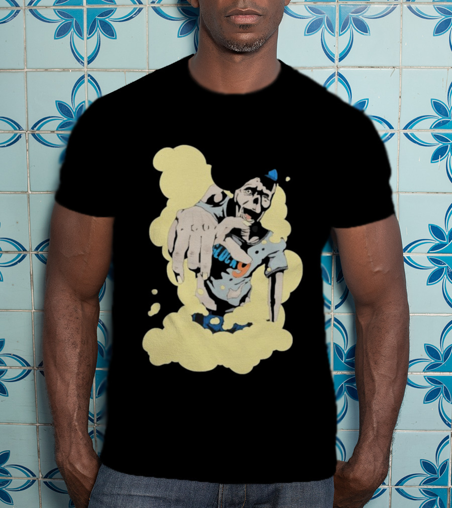 Zombie Apocalypse Glock9 Graphic Smashing Through Smoke T-Shirt