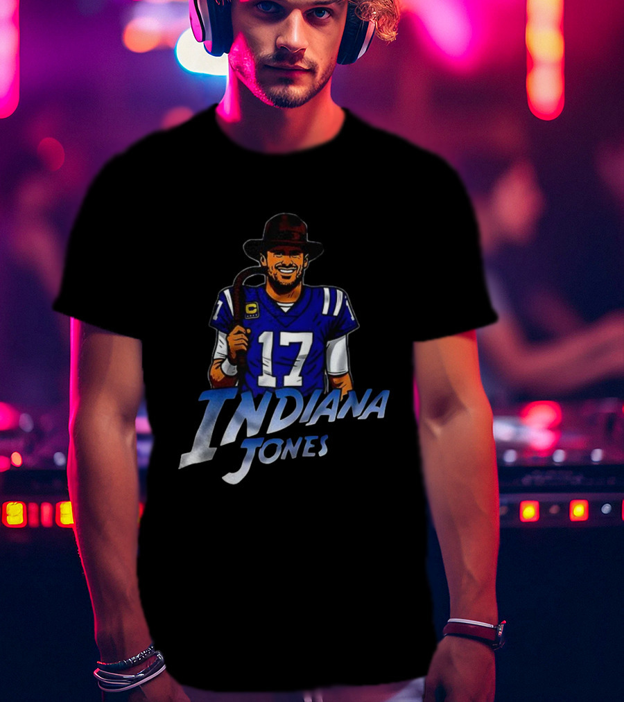 Indiana Jones Indianapolis Colts Football Number 17 Jersey Mashup T-Shirt