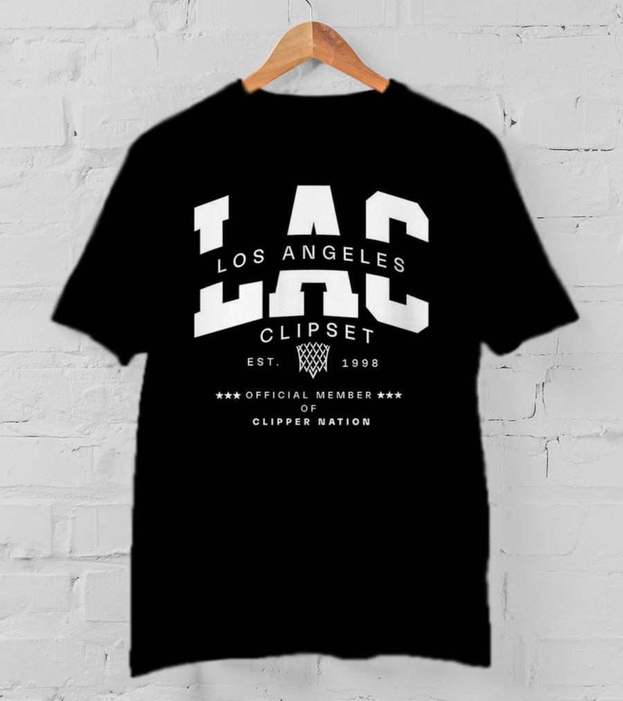 Los Angeles Clipset LAC Basketball Est 1998 Official Member Clipper Nation T-Shirt