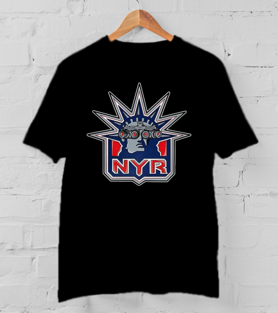 NYR Statue Of Liberty Soldier Night Vision Hockey T-Shirt