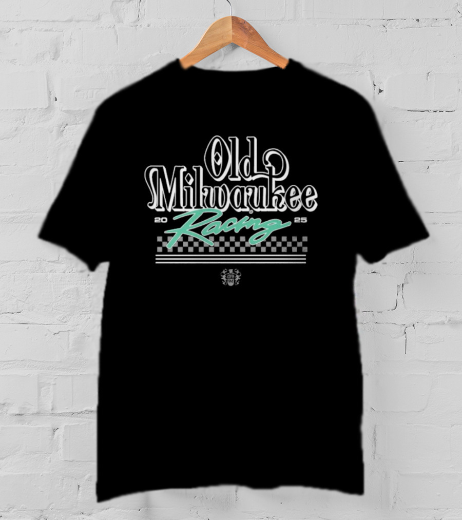 Old Milwaukee Racing Drift 2025 Neon Checkered T-Shirt
