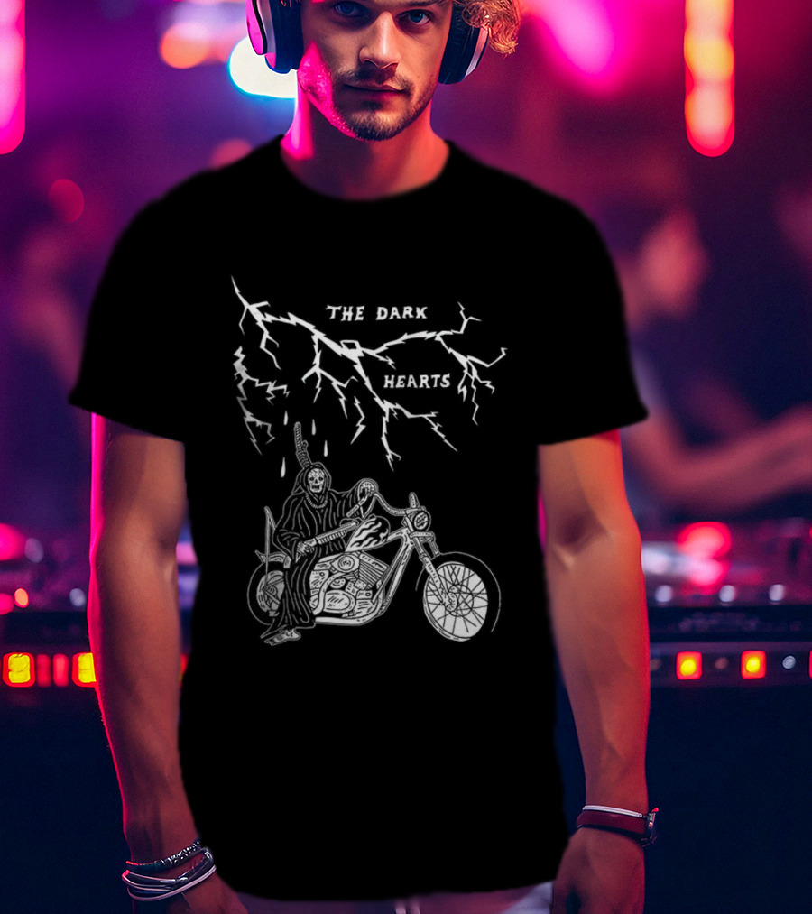 The Dark Hearts Motorcycle Lightning Death Rider T-Shirt