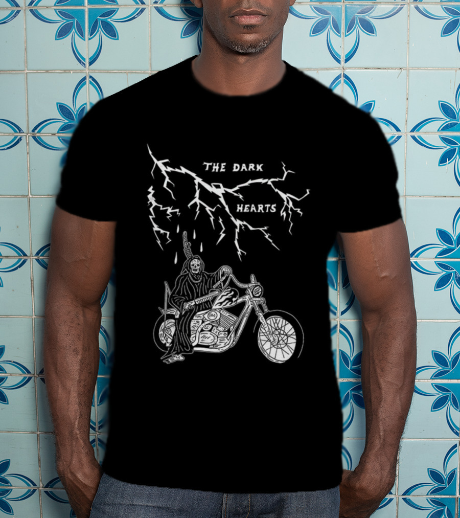 The Dark Hearts Motorcycle Lightning Death Rider T-Shirt