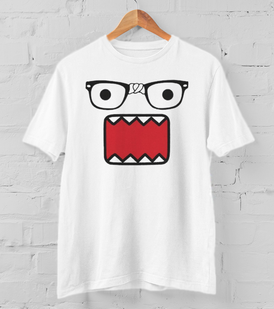 Domokun Red Mouth Nerd Glasses Classic Icon T-Shirt