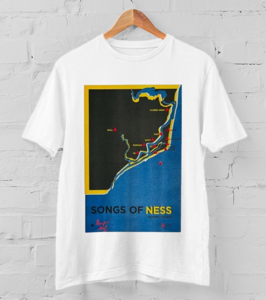 Hayden Thorpe Songs Of Ness Map Art A3 Ltd Edition 100 T-Shirt