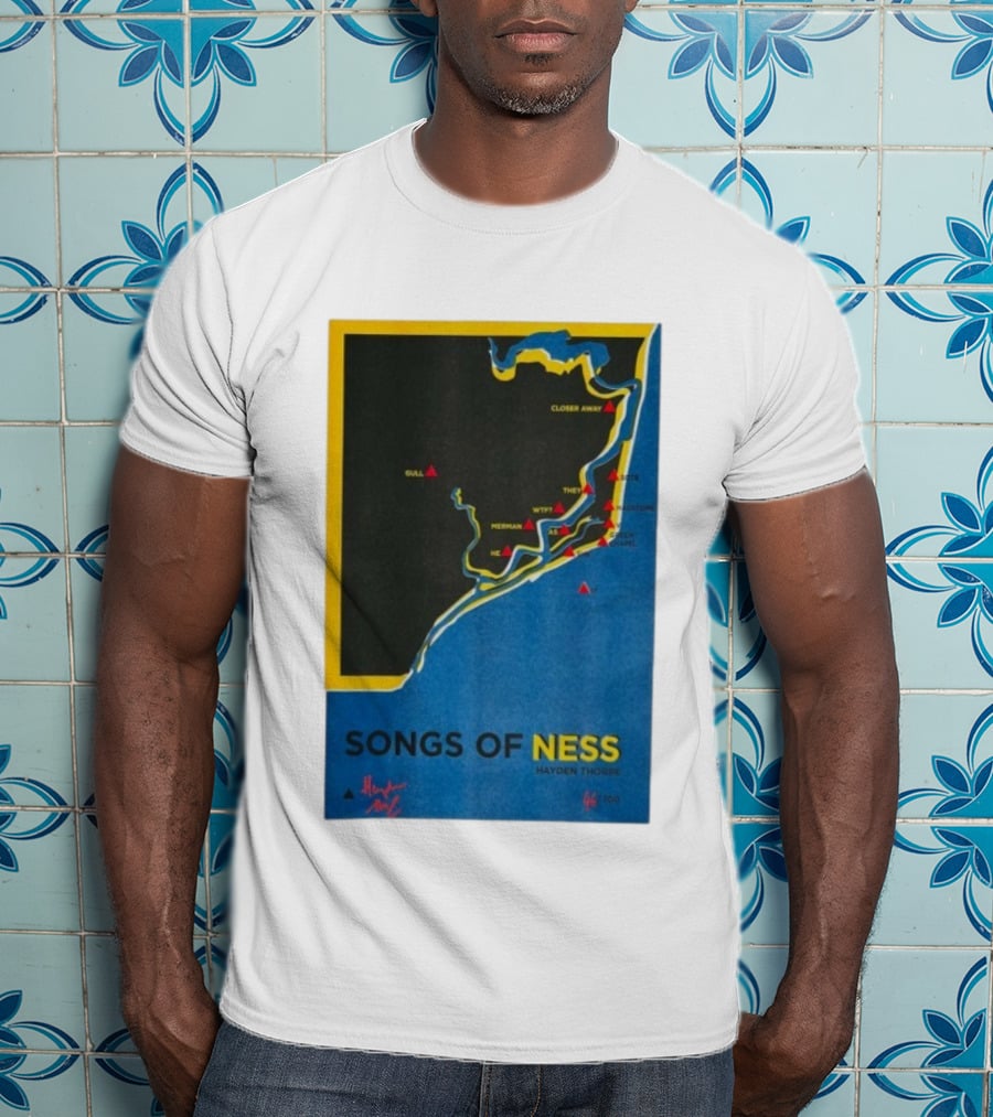 Hayden Thorpe Songs Of Ness Map Art A3 Ltd Edition 100 T-Shirt