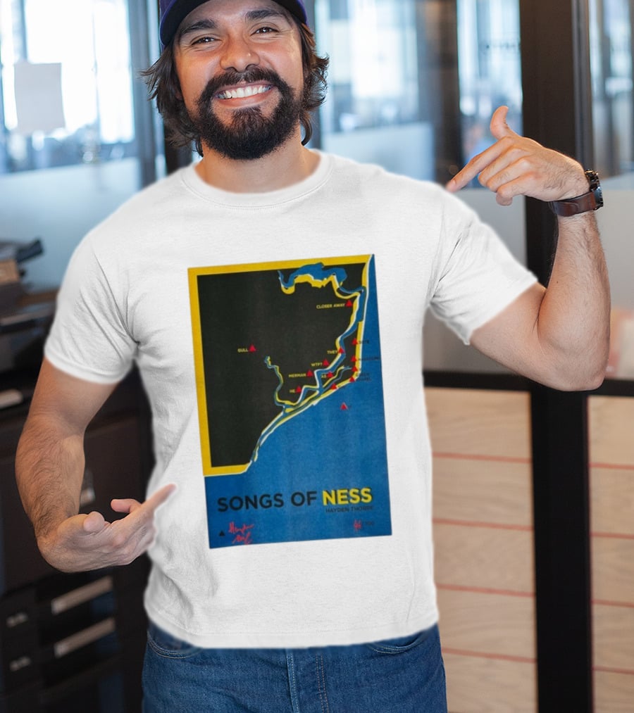 Hayden Thorpe Songs Of Ness Map Art A3 Ltd Edition 100 T-Shirt
