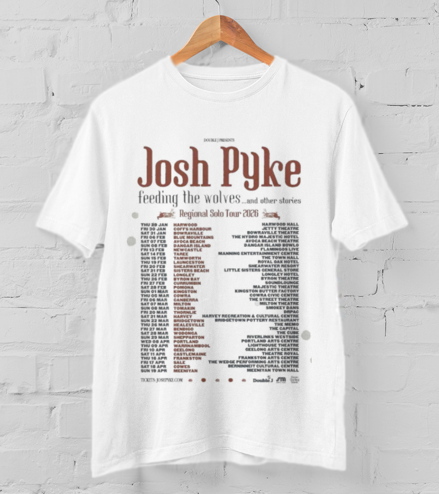 Josh Pyke Feeding The Wolves Regional Solo Tour 2026 Dates And Locations T-Shirt