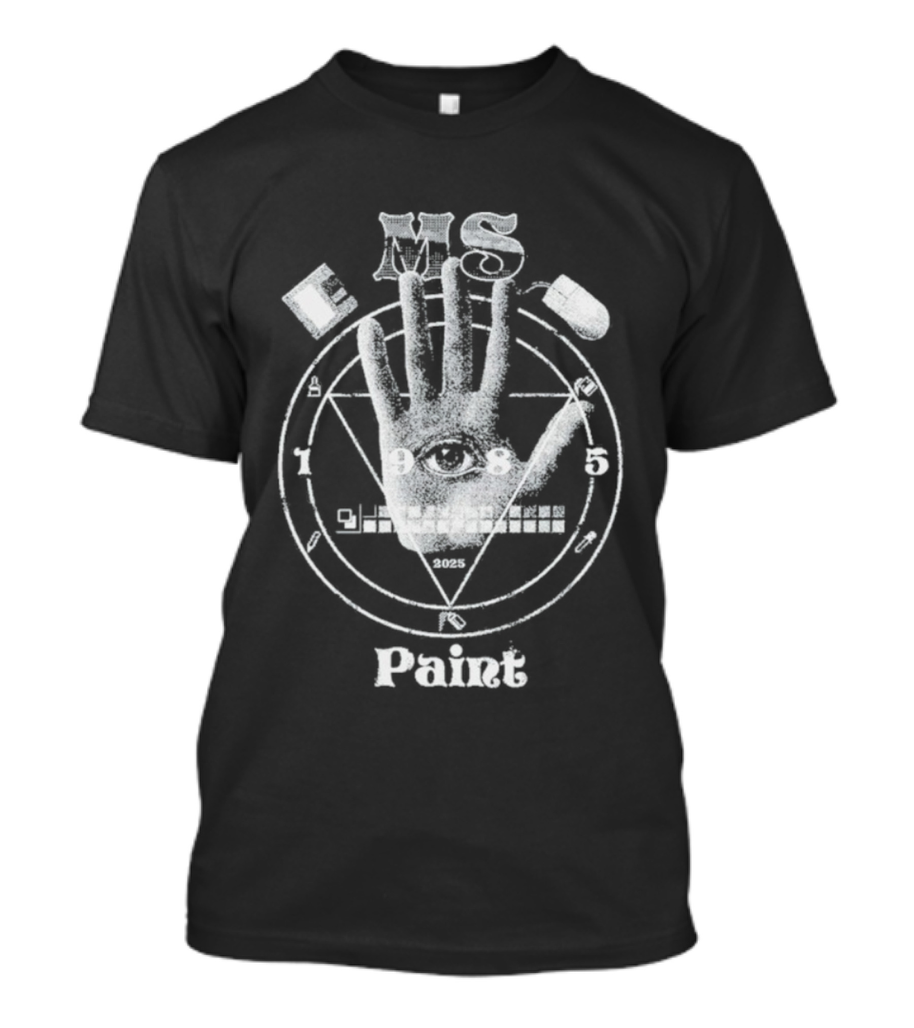 Esoteric MS Paint Hand Symbol Circle Design T-Shirt