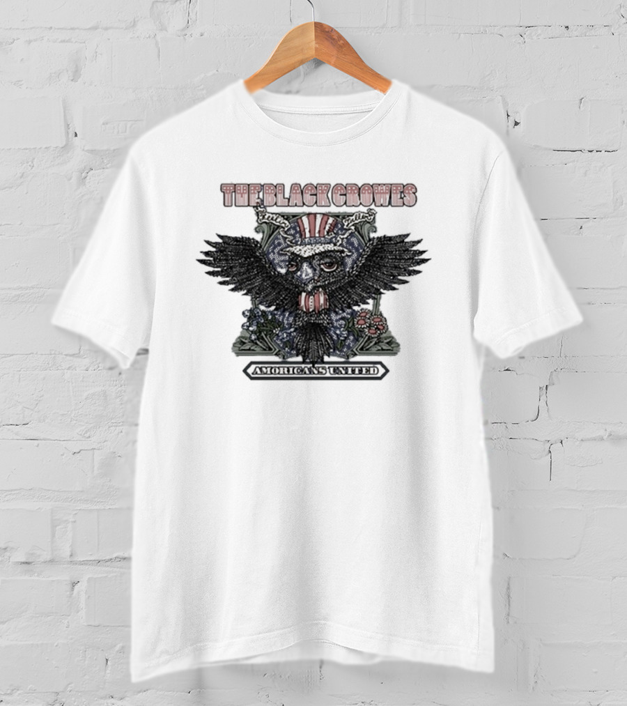 The Black Crowes Amoricans United Skull Wings Roses T-Shirt