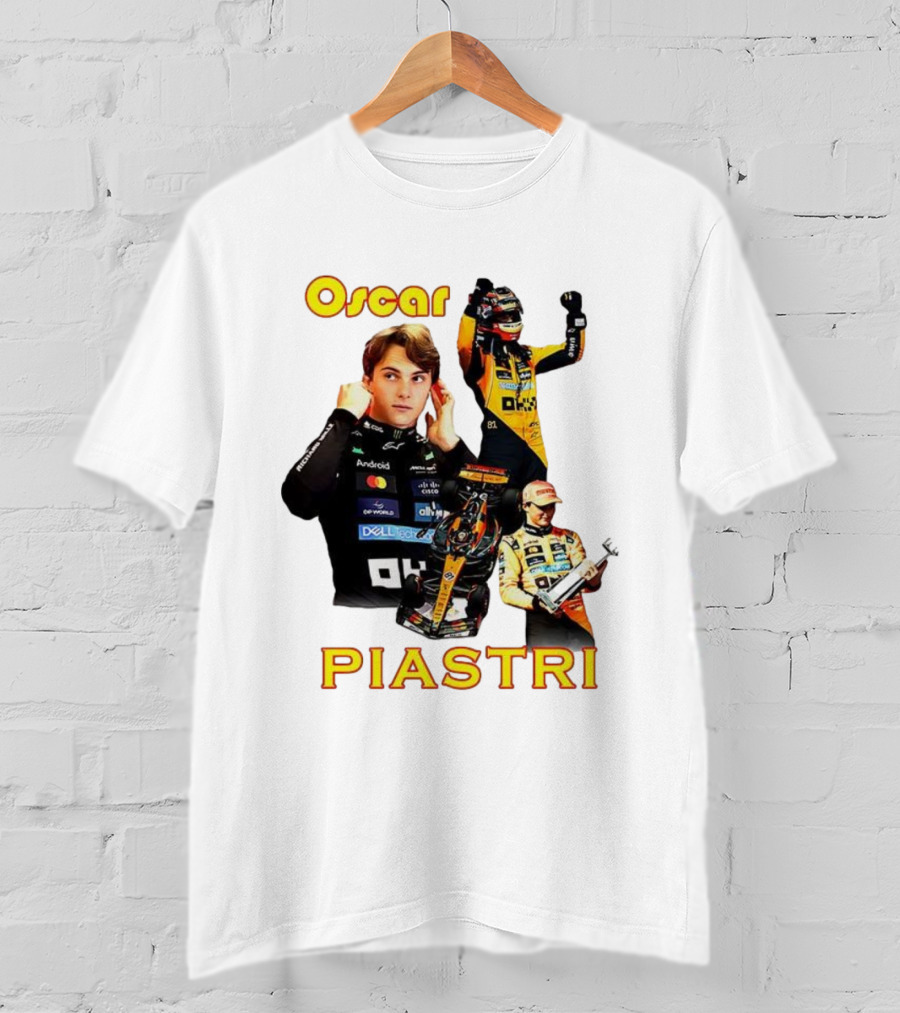Oscar Piastri Formula 1 Racing Driver Montage T-Shirt