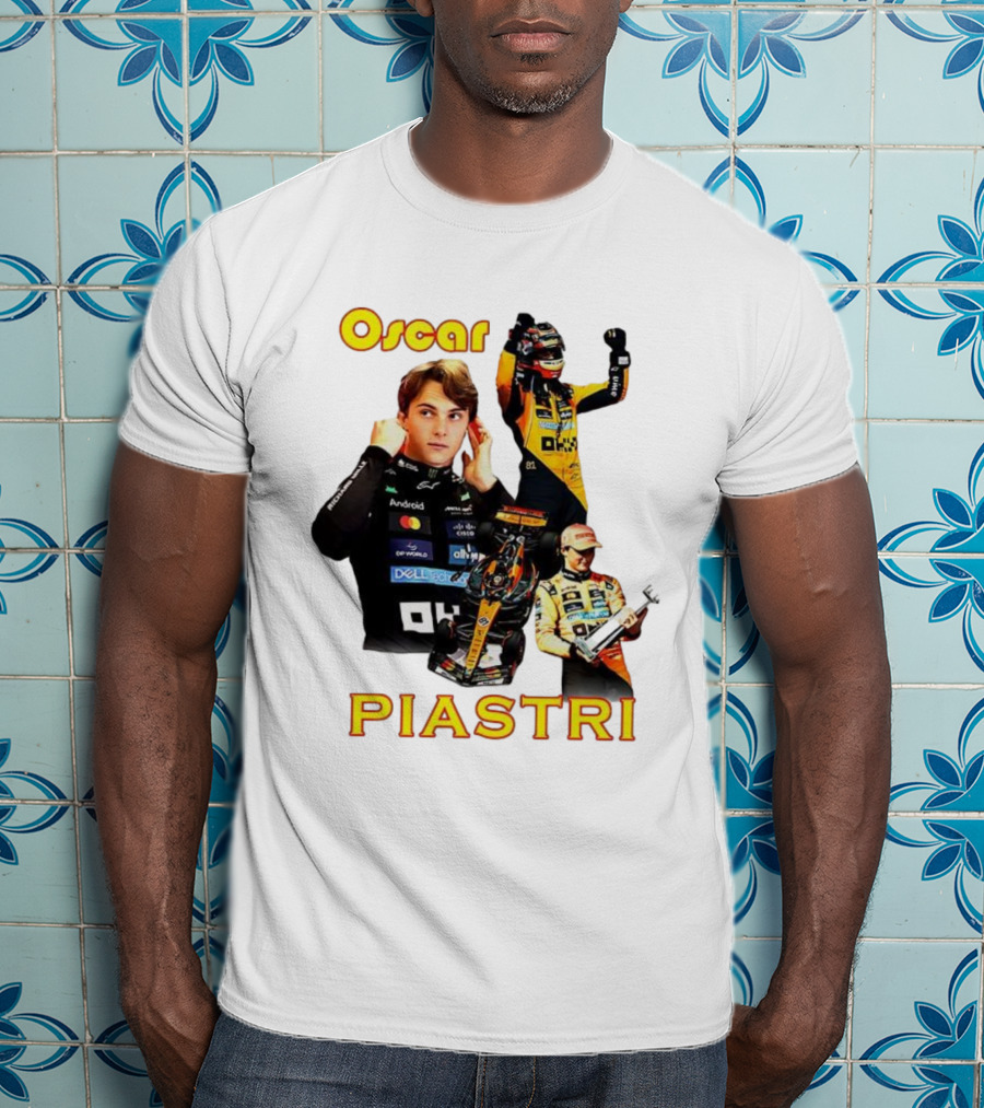 Oscar Piastri Formula 1 Racing Driver Montage T-Shirt