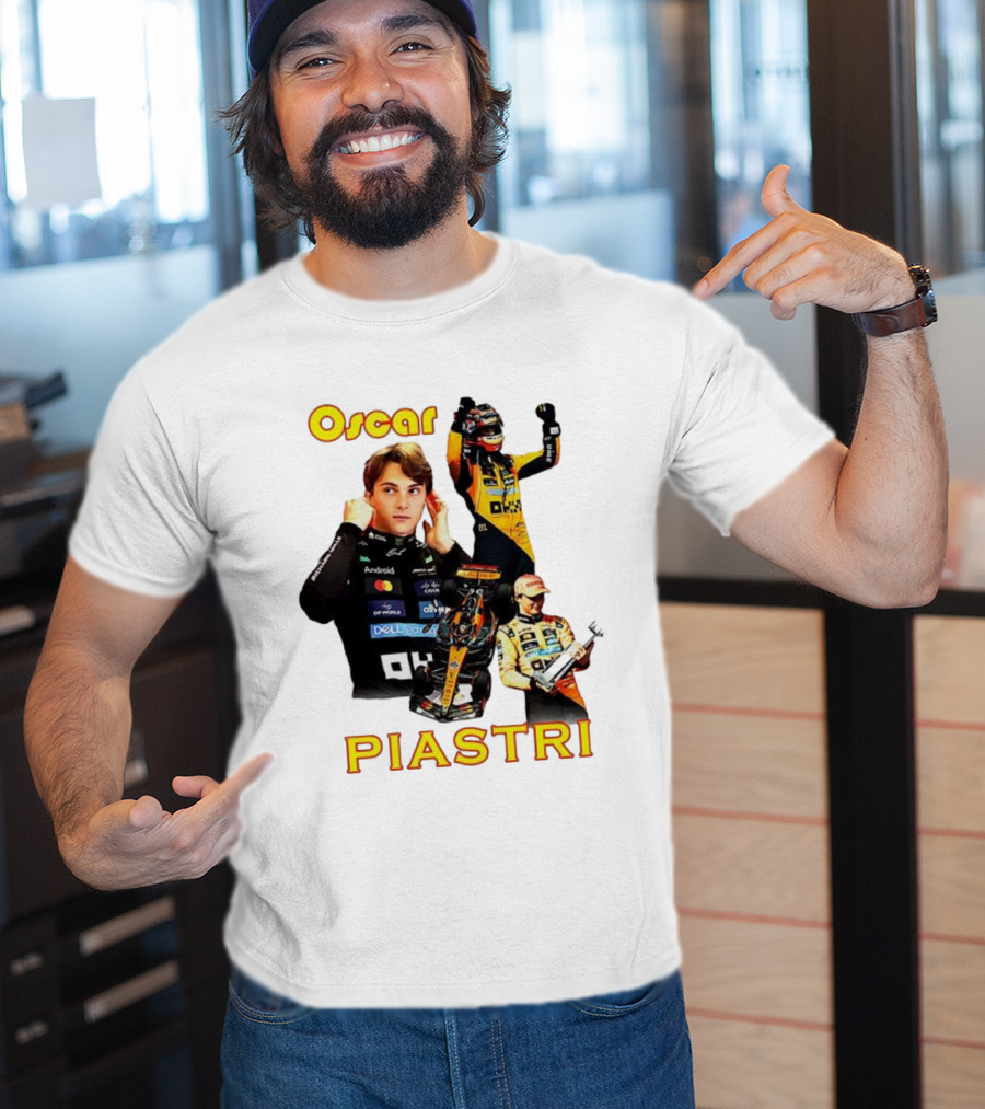 Oscar Piastri Formula 1 Racing Driver Montage T-Shirt