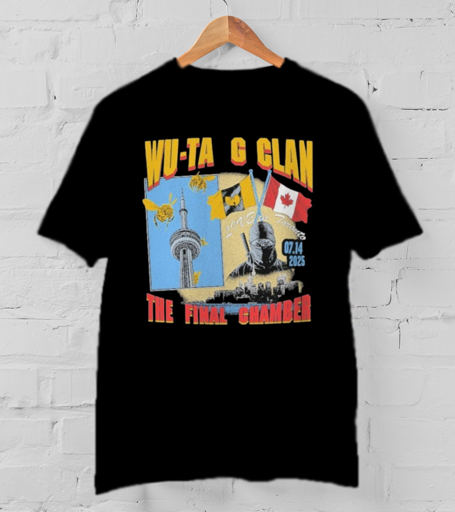 Wu Tang Clan The Final Chamber Live In Toronto 07.14 2025 Canada Flag CN Tower Bees T-Shirt