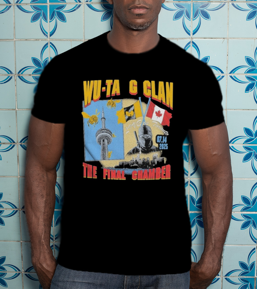 Wu Tang Clan The Final Chamber Live In Toronto 07.14 2025 Canada Flag CN Tower Bees T-Shirt
