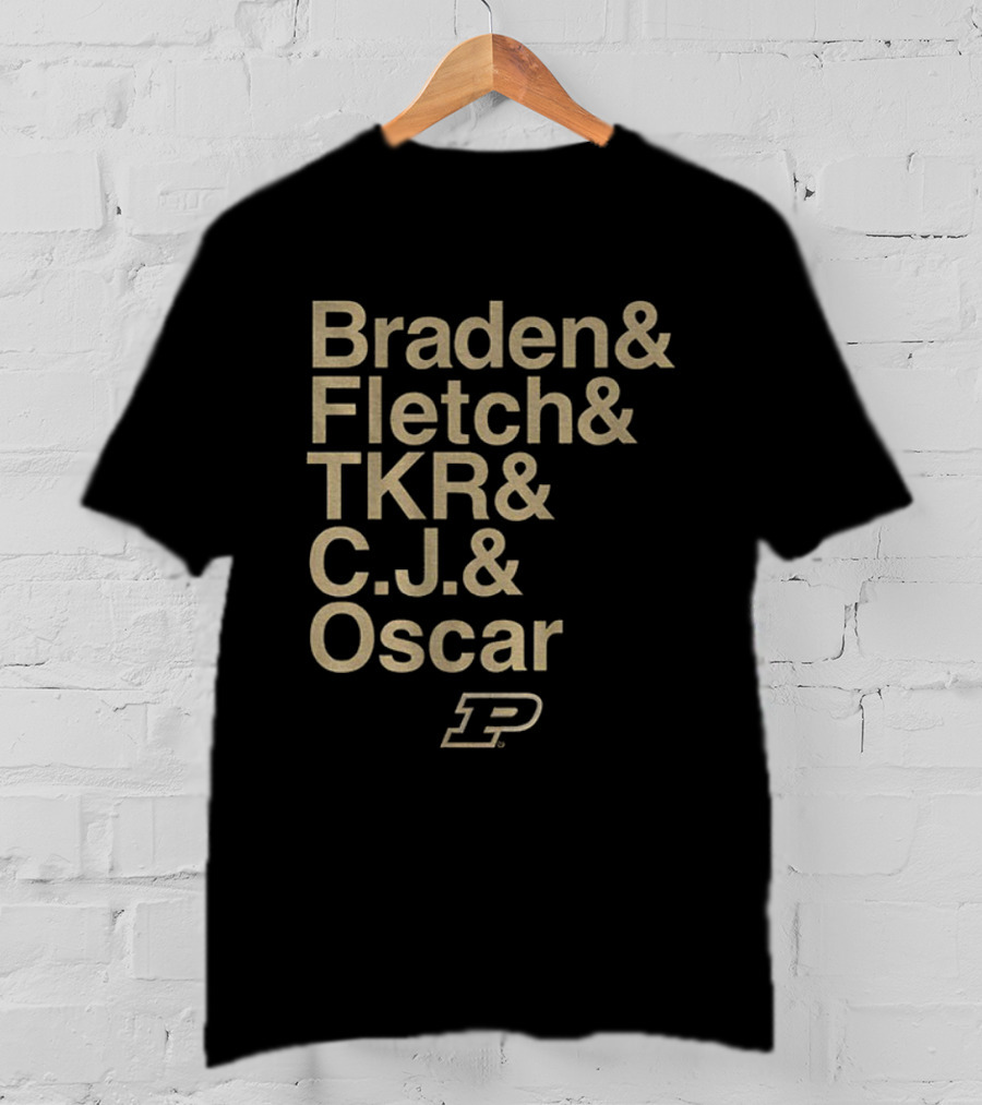 Braden Fletch TKR C.J Oscar Purdue Boilermakers Basketball Logo Ampersand 2025-26 T-Shirt