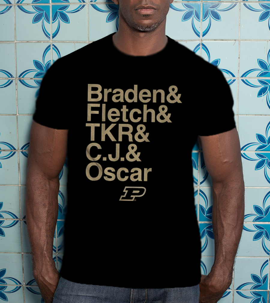 Braden Fletch TKR C.J Oscar Purdue Boilermakers Basketball Logo Ampersand 2025-26 T-Shirt