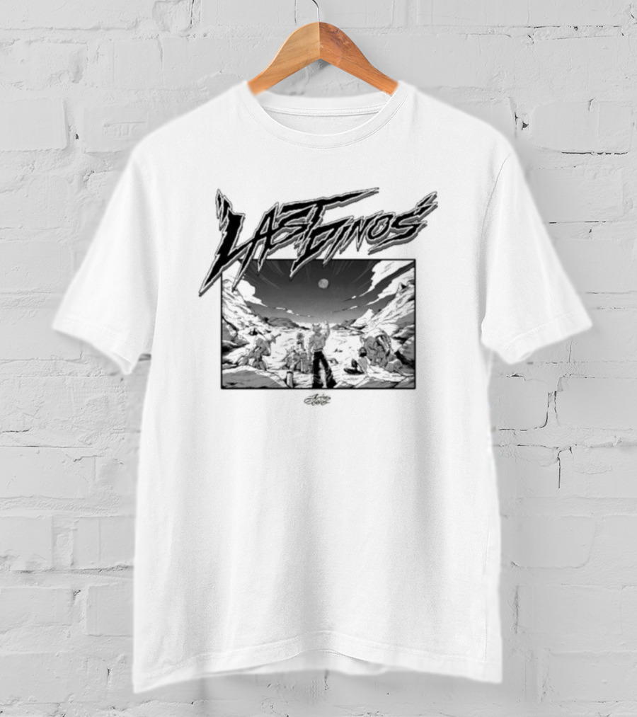 Last Dinosaurs Comic Black And White Retro Style T-Shirt
