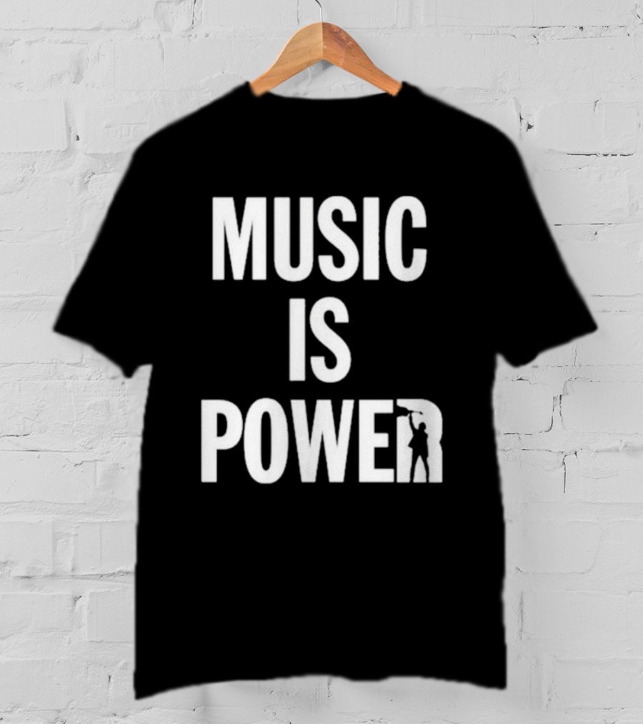 MUSIC IS POWER Richard Ashcroft Holding Guitar T-Shirt