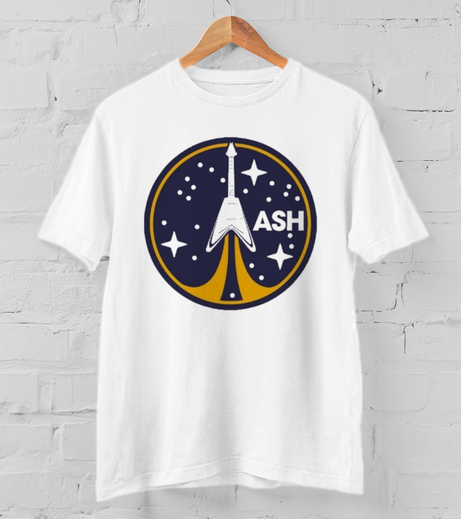 ASH Flying V Rocket Guitar Space Stars T-Shirt