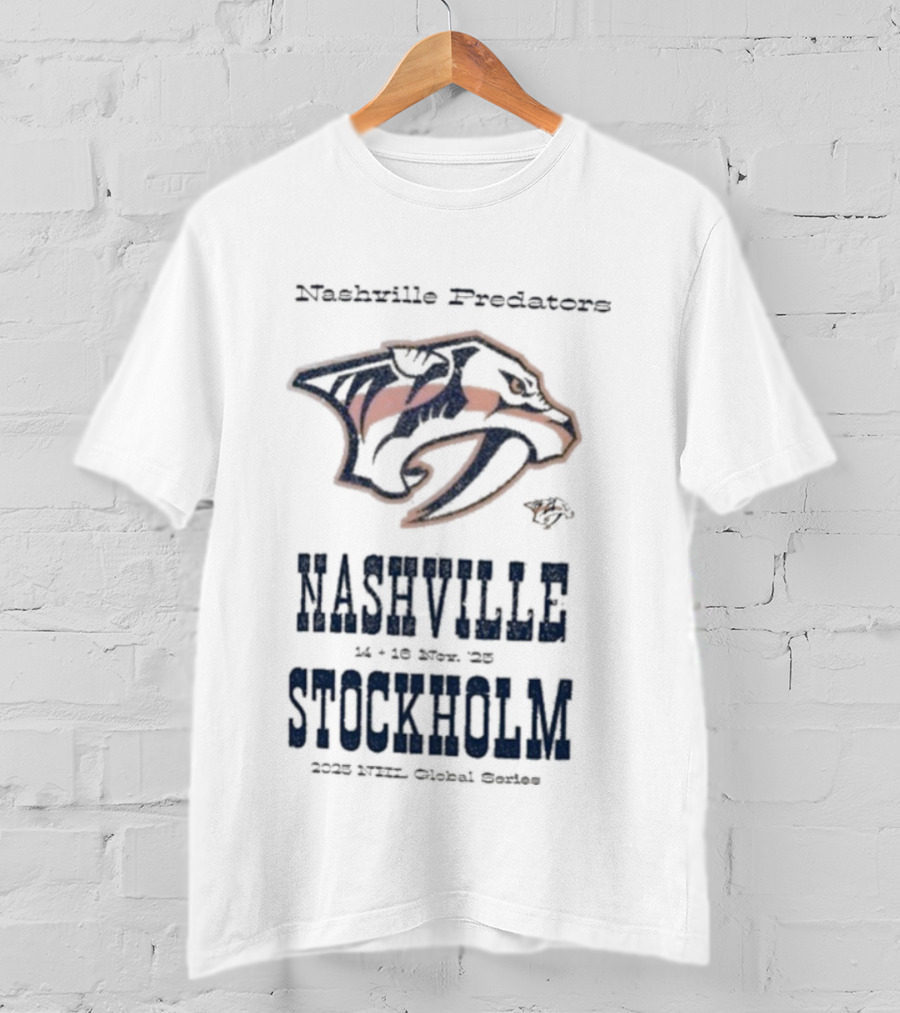 Nashville Predators NHL Global Series 2025 Stockholm Hometown Legacy T-Shirt