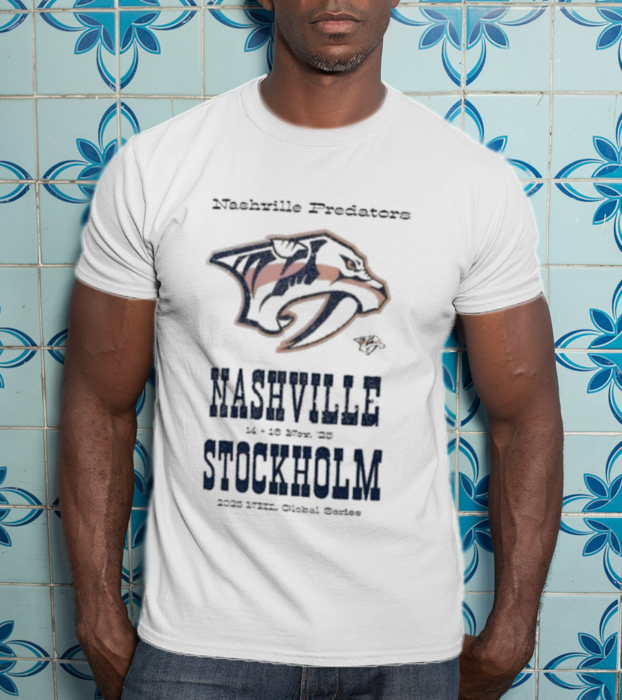 Nashville Predators NHL Global Series 2025 Stockholm Hometown Legacy T-Shirt