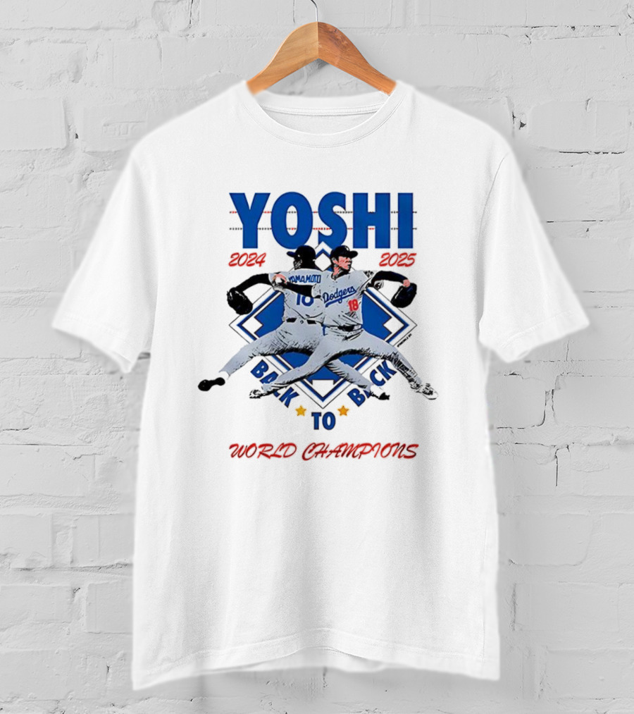 Yoshi Dodgers Back To Back World Champions 2024-2025 T-Shirt