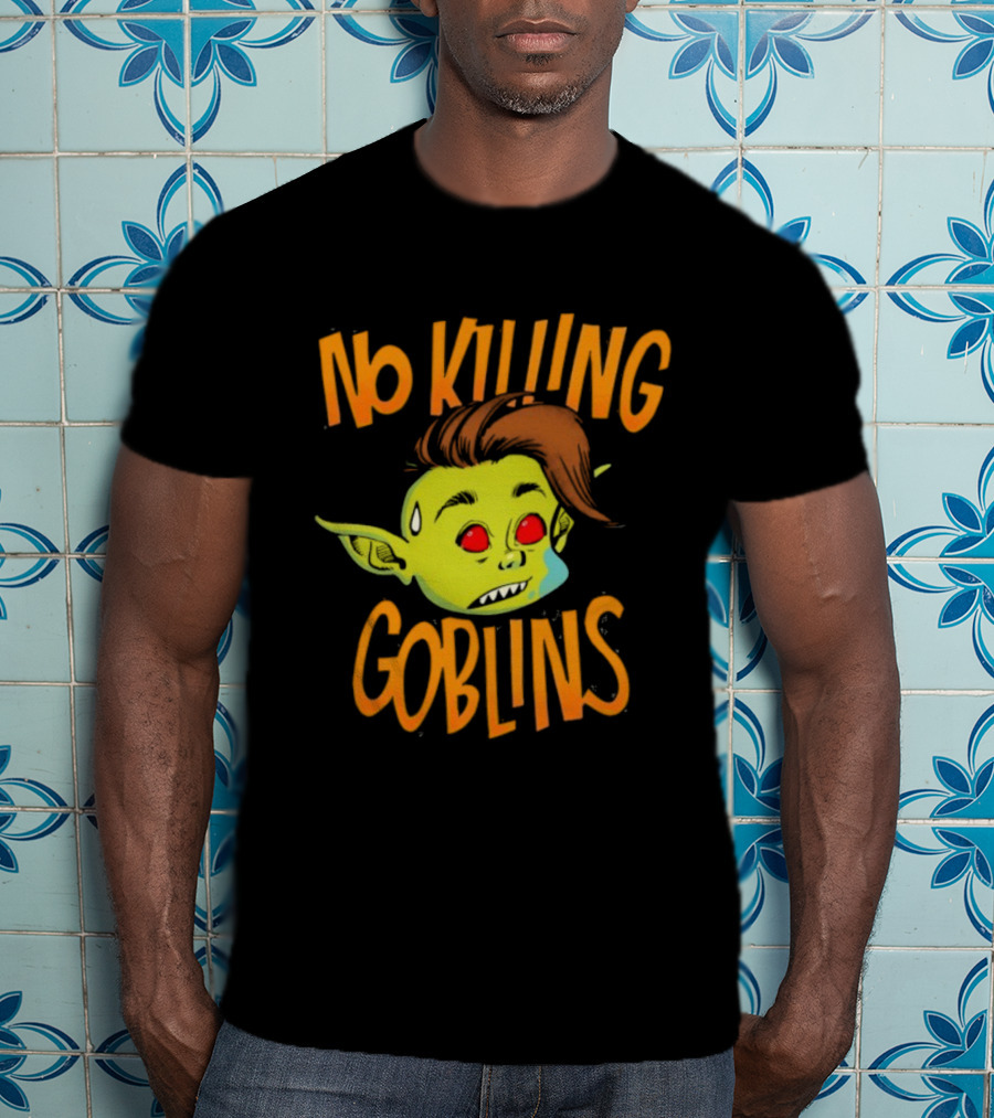 The Wandering Inn No Killing Goblins Denim Head Goblin Head Illustration T-Shirt