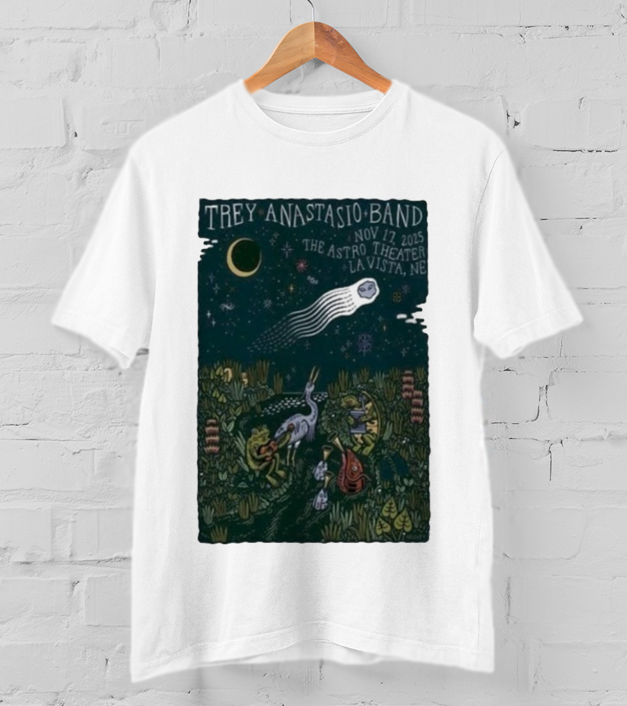 Trey Anastasio Band Nov 17 2025 The Astro Theater La Vista NE Celestial Forest Scene T-Shirt