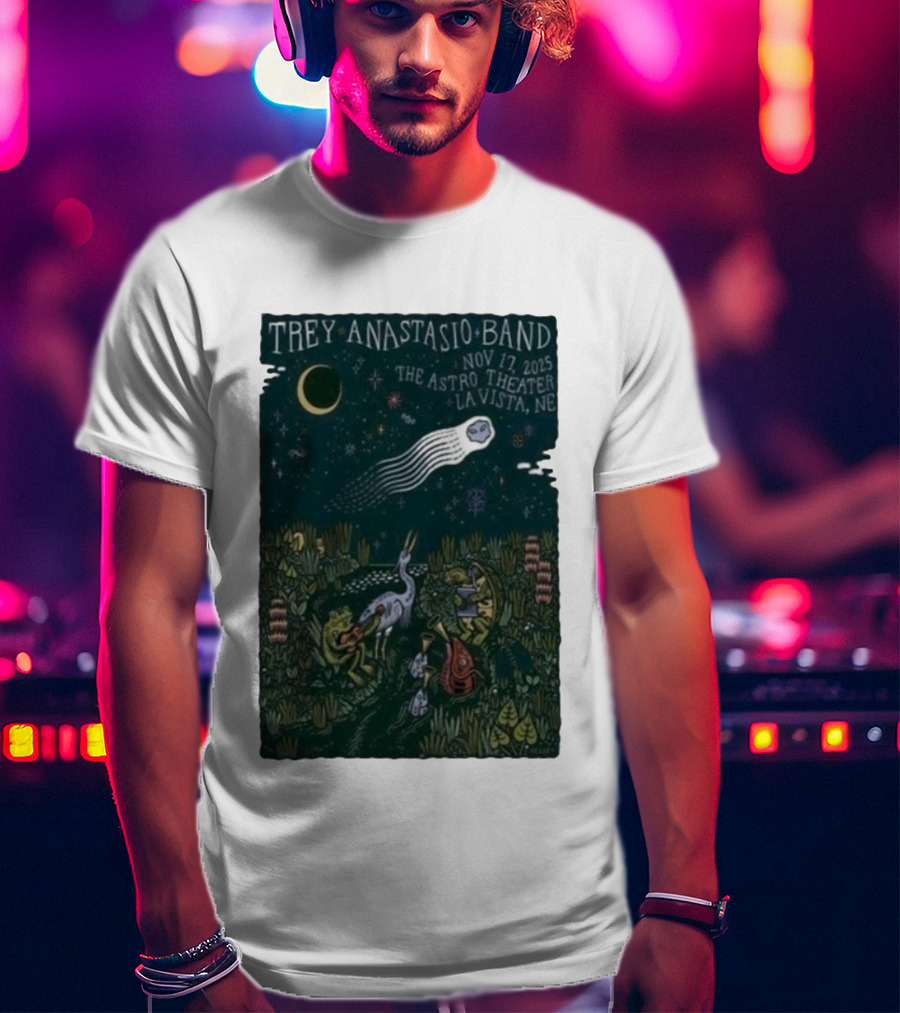 Trey Anastasio Band Nov 17 2025 The Astro Theater La Vista NE Celestial Forest Scene T-Shirt