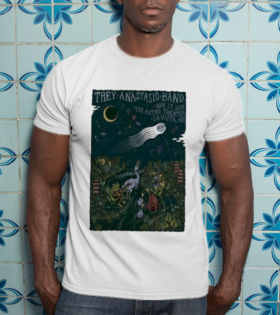 Trey Anastasio Band Nov 17 2025 The Astro Theater La Vista NE Celestial Forest Scene T-Shirt