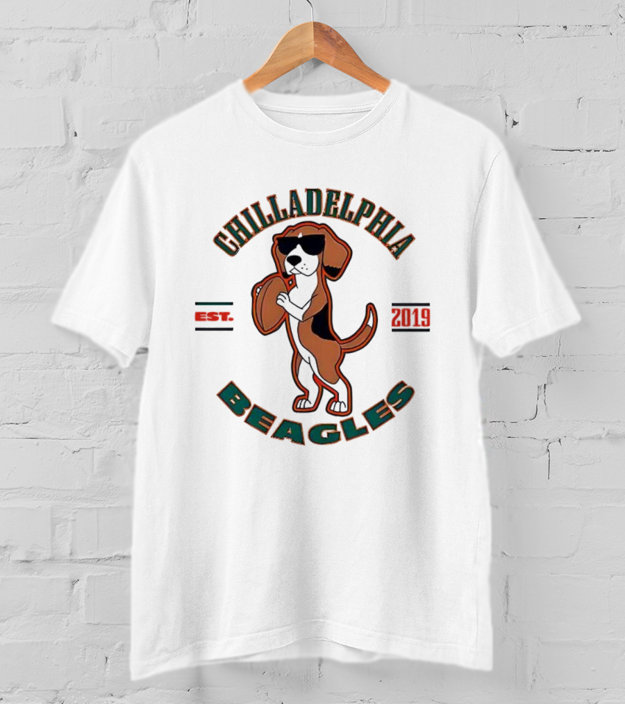 CHILLADELPHIA BEAGLES EST 2019 Football Dog Team T-Shirt