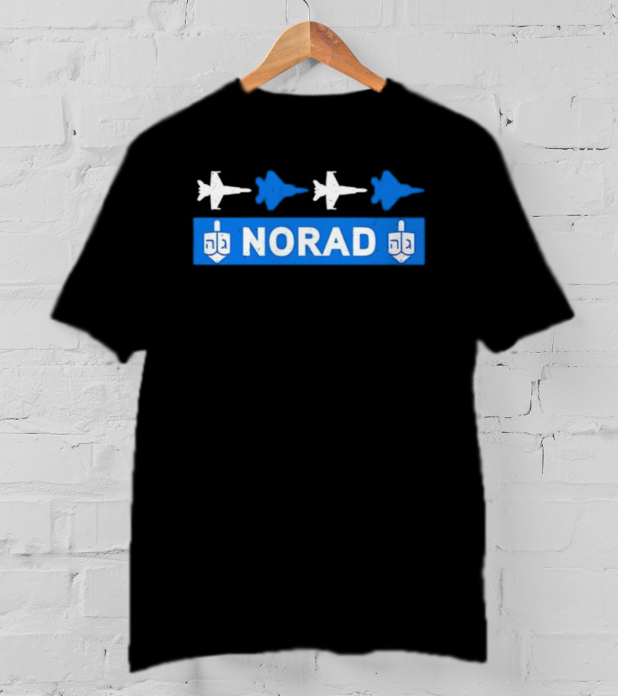 NORAD Hanukkah Jets And Dreidel Theme T-Shirt