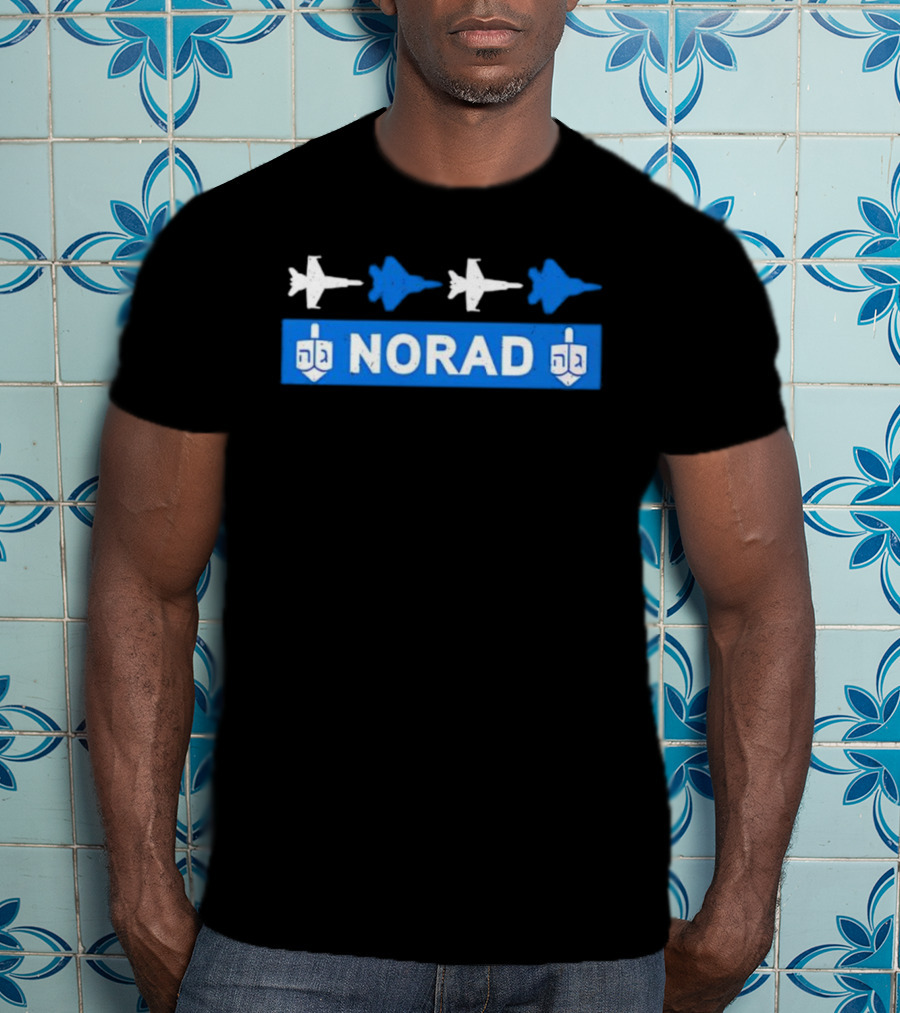 NORAD Hanukkah Jets And Dreidel Theme T-Shirt