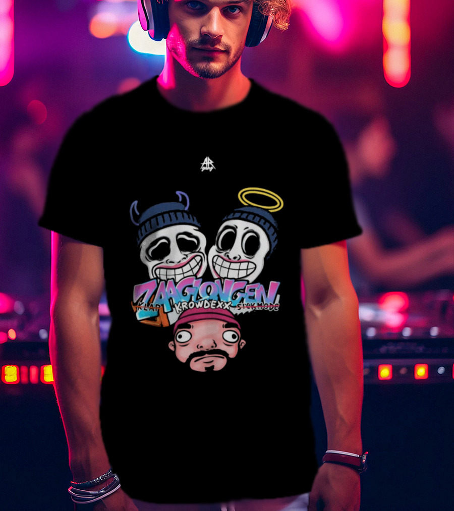 Ar Gang Zaaglong Kalp Krowdexx Sickmode Cartoon Faces Halo Horns T-Shirt
