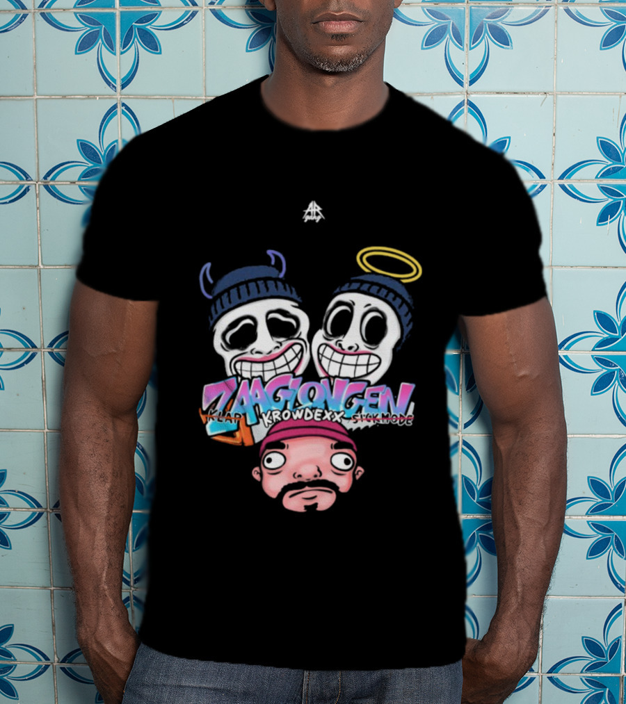 Ar Gang Zaaglong Kalp Krowdexx Sickmode Cartoon Faces Halo Horns T-Shirt