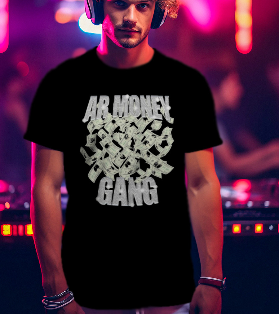 AR Money Gang Dollar Bills Bling 3D Effect T-Shirt