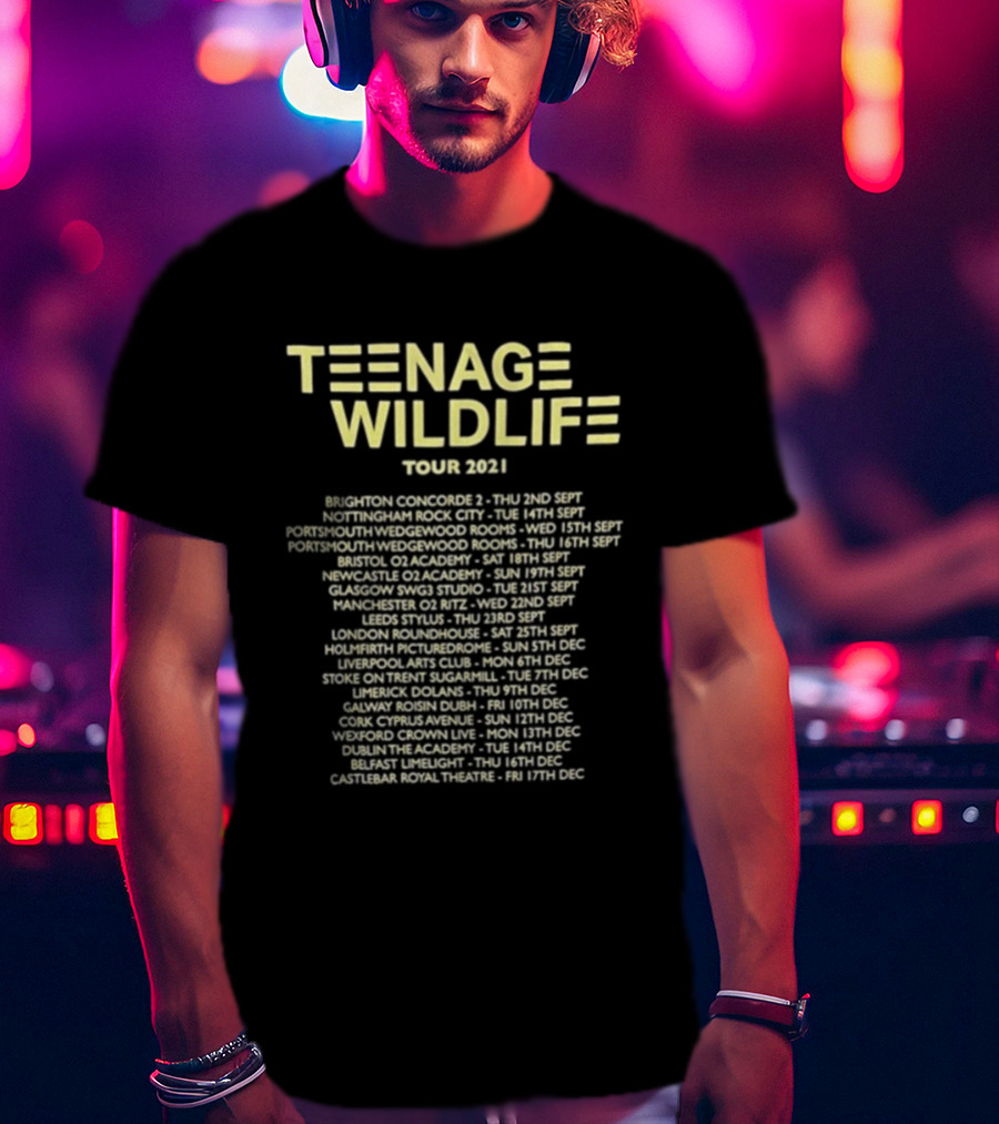 Teenage Wildlife Tour 2021 Ash Band Concert Dates And Locations T-Shirt