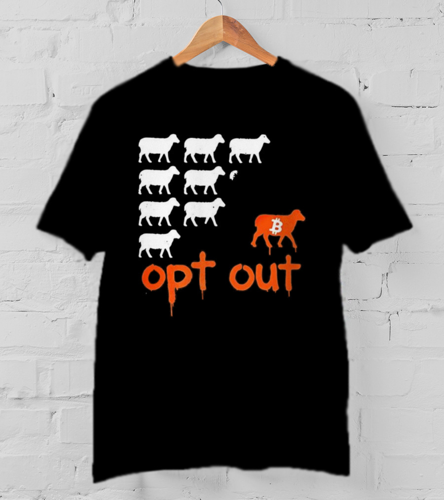 Bitcoin Opt Out Sheep Herd Graphic T-Shirt